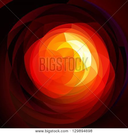 abstract modern artistic rounded shapes background - dark fiery red and yellow colors