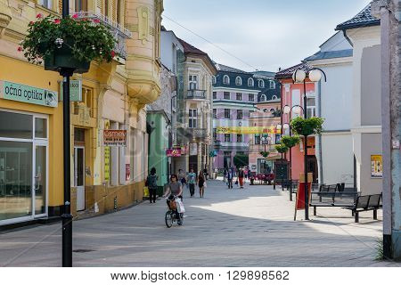 Views Of Pedestrian Zone Of The City Of Ruzomberok, Slovakia