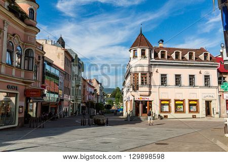 Views Of Pedestrian Zone Of The City Of Ruzomberok, Slovakia