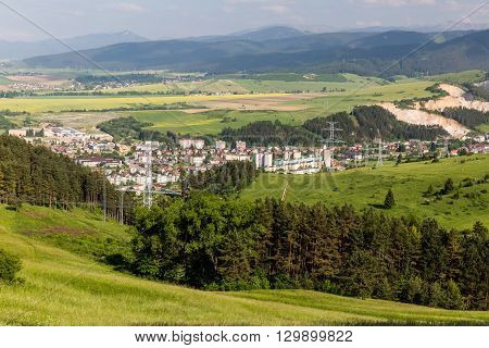 Overlook Of The City Of Ruzomberok In Slovakia
