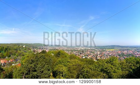 panorama of the city Blankenburg in the Harz national park