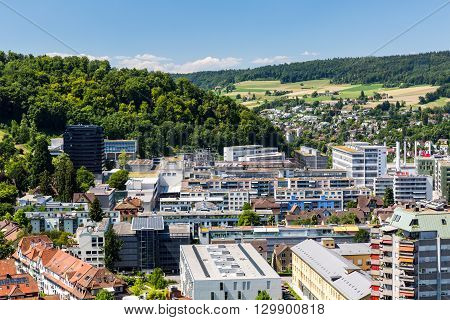 View To The New City Part Of Baden In Switzerland