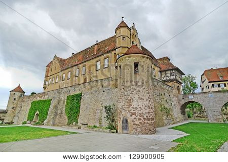 Untergruppenbach Germany - May 15 2016: Castle Burg Stettenfels panorama shot. A famous place for marriages and events near Heilbronn.