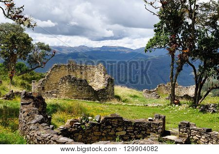 South America Peru Kuelap matched in grandeur only by the Machu Picchu this ruined citadel city in the mountains near Chachapoyas
