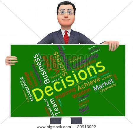 Decision Words Indicates Decided Wordcloud And Text