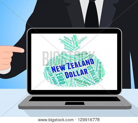 New Zealand Dollar Means Worldwide Trading And Currency