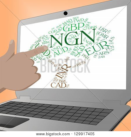 Ngn Currency Shows Nigerian Nairas And Banknotes