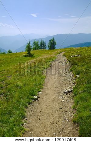 Hilly landscape in sunny weather
