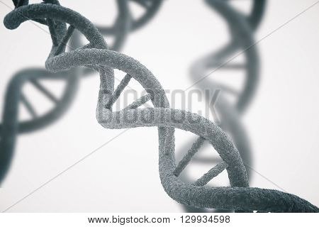 DNA closeup on white background. 3D Rendering