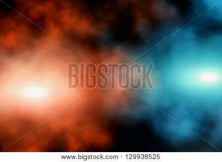 Red And Blue Misty Abstract