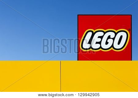 Billund, Denmark - May 14, 2016: Lego is a line of plastic construction toys that are manufactured by the Lego Group, a privately held company based in Billund, Denmark
