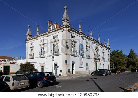 Santarem, Portugal. September 10, 2015: The former Eugenio Silva Palace, a 17th century Manor-House currently used as the city-hall of Santarem.