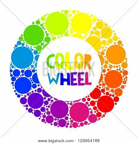 Color wheel palett or color circle isolated. The physical representation of color transitions and HSB.