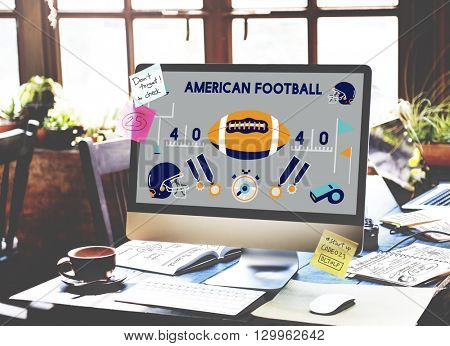 American Football Competition Game Goal Play Concept