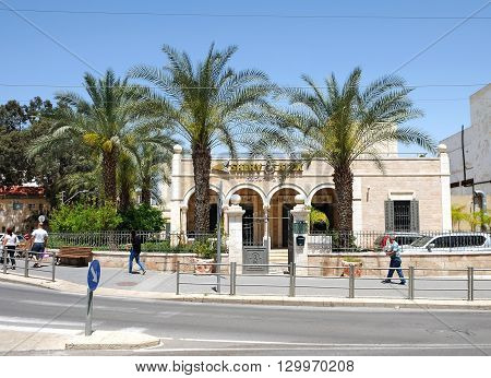 BEER SHEVA ISRAEL - APRIL 19 2016: House Aref Al-Aref the British governor of Beer Sheva during the British Mandate