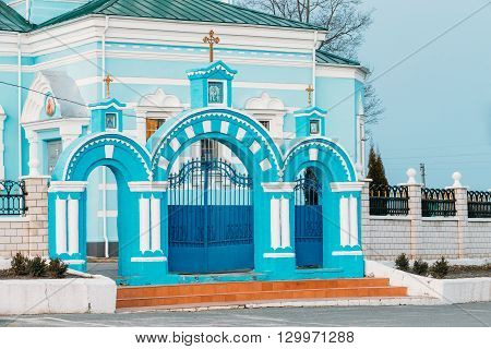 St. John the Korma convent church in Korma Village, Dobrush District, Belarus. Famous Orthodox Church.