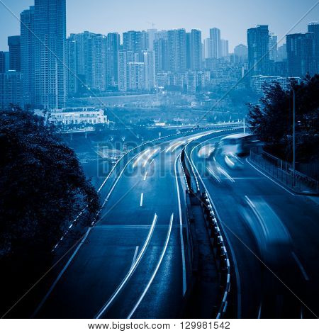 car trails on highway,chongqing china.