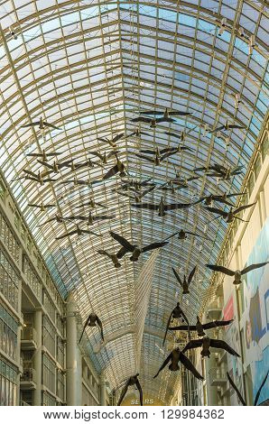 The Flying Birds Sculpture At The Toronto Eaton Center
