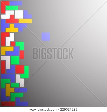 Old Video Game Background. Brick Games Pieces Backgdrop. Vector Illustration.