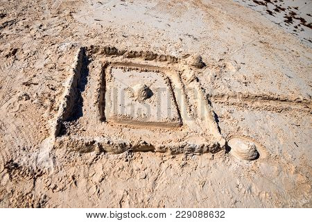 Close Up Image Of Castle On The Sand