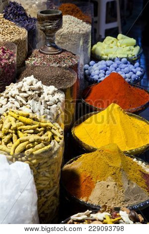 arabic Spices at the market Souk Madinat Jumeirah in Dubai, UAE
