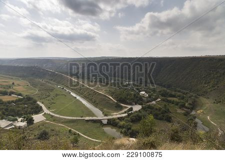 Bridge Over The Rive Prut. Republic Of Moldova Butuceni Village.