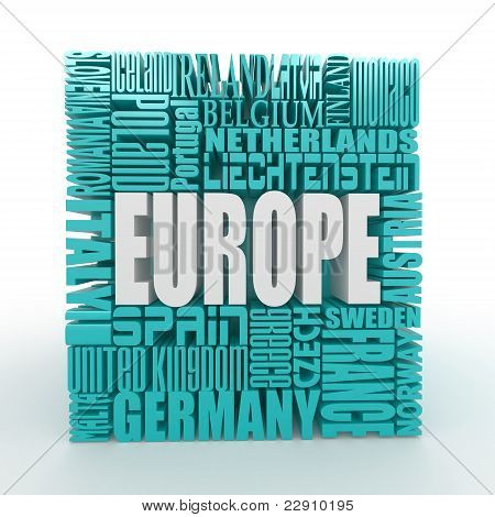 Europa. Boksen fra navnet på europæiske lande