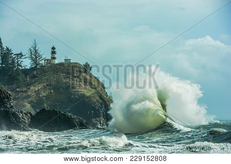 Unique Wave Formation (standing Wave) Brings Tourists To This Location, In Ilwaco, Washington State