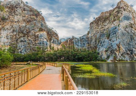 Reservoir In Khao Gnu Rock Park