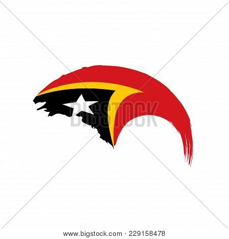 East Timor Flag, Vector Illustration On A White Background