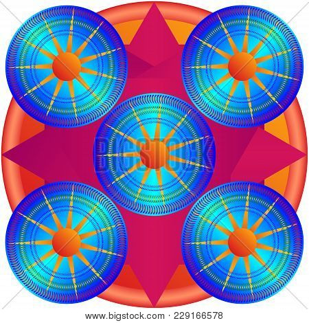 Vector, Illustration Colored Abstraction With The Usage Of Gradients