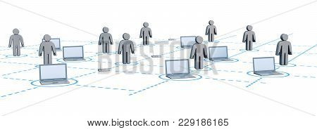 Global Communictaion. Horizontal 3d Rendering Graphic Background