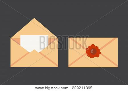 Old Paper Letter Messege Vector Illustration. Retro Document Script With Copyspace