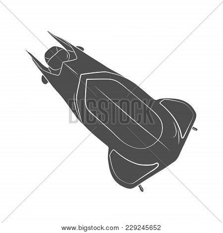 Bobsleigh For Two Athletes. Sports Equipment For The Bobsleigh Race. Winter Sport On A White Backgro