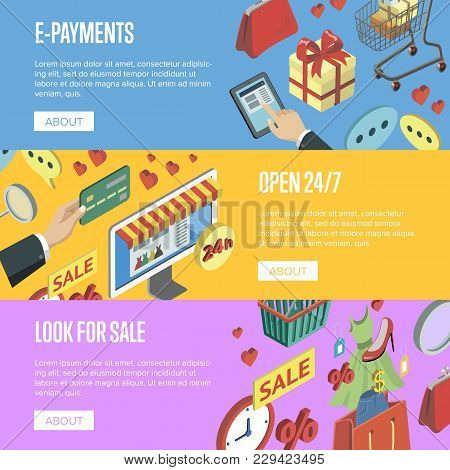 online shopping horizontal flyers vector photo bigstock flyers mall