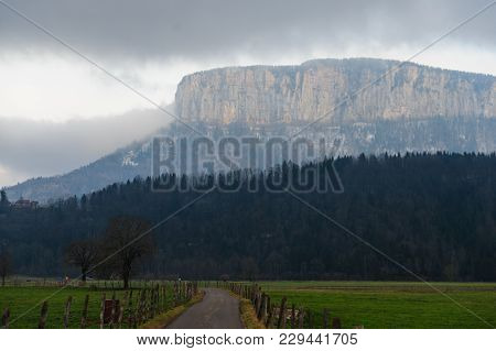 Clouds Shrouding The Mountains Near The Town Of Entre-deux-guier, Near Eschelles, In The Savoy Area 