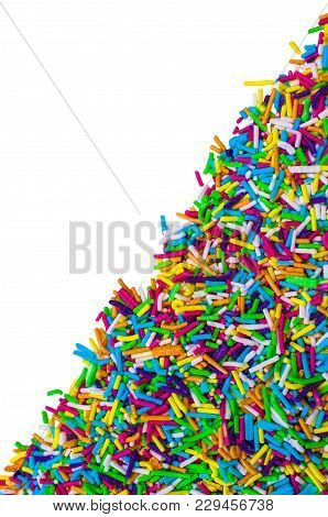 Sticks Of Sweet Colored Sugar On A White Background. Selective Focus.