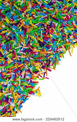 Sticks Of Sweet Colored Sugar On A White Background. Selective Focus.