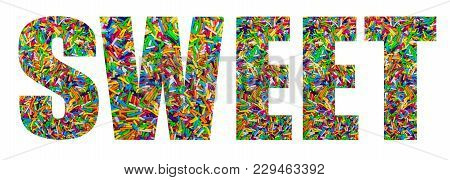 Sticks Of Sweet Colored Sugar On A White Background. Selective Focus.