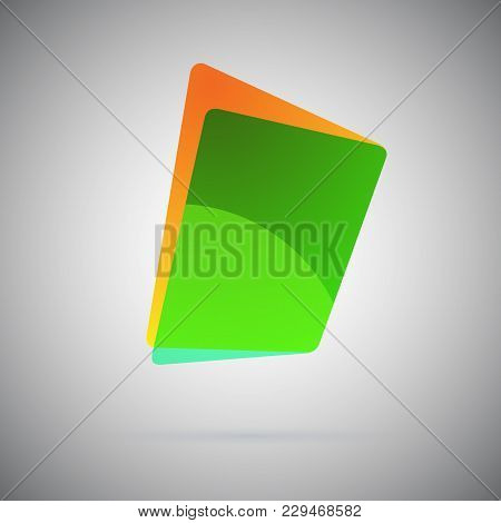 Abstract Geometric Gradient Colorful Icon. Vector Illustration. Blanc Color Emblem Folder For Logo, 