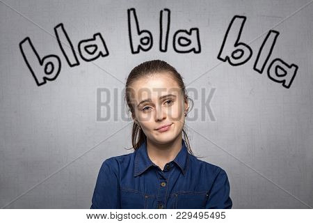 Photo Of Young Woman With Emotions On Grey Background