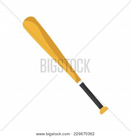 Baseball Bat Isolated On White Background. Vector Stock.