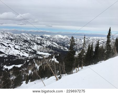 Winter Majestic Views Around Wasatch Front Rocky Mountains, Brighton Ski Resort, Close To Salt Lake 