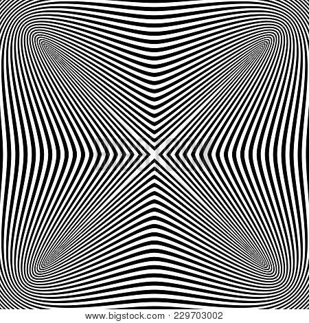 Optical Illusion, Black And White Background, Vector