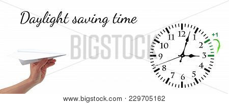 Daylight Saving Time. Dst. Wall Clock Going To Winter Time. Turn Time Forward.