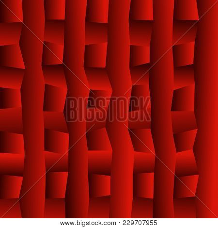 Red Vector Blurry Rectangular Background. Geometric Background In Square Style With Gradient. The Pa