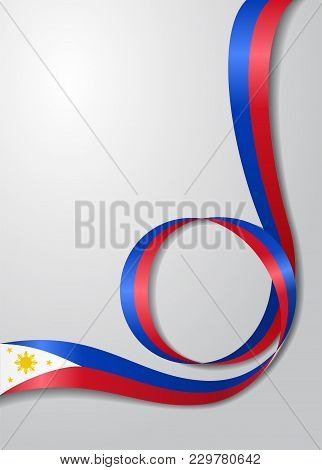 Philippines Flag Wavy Abstract Background. Vector Illustration.