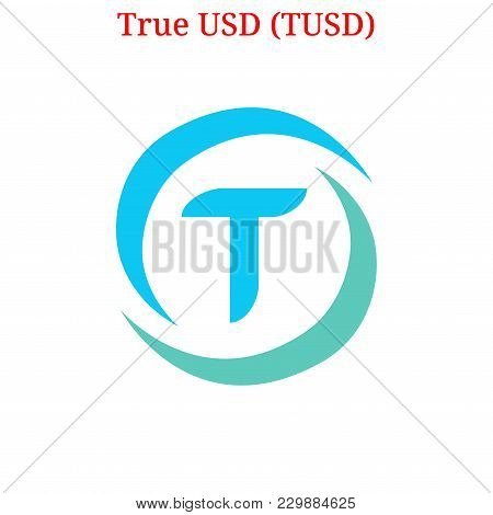 Vector True Usd (tusd) Digital Cryptocurrency Logo. True Usd (tusd) Icon. Vector Illustration Isolat