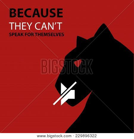 Black Panther Save Animal Wildlife Concept Mute Speak Megaphone Vector Illustration