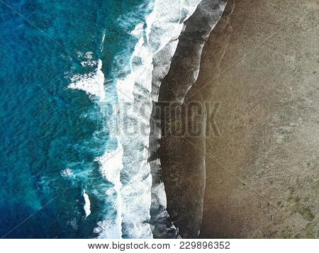 Contrast Of Pacific Ocean And An Island